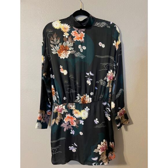 Zara Camila Floral Satin Mini Dress, XL Black, Holiday Party, Asian, Blogger Fav - Picture 11 of 11